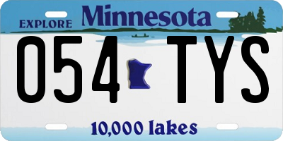 MN license plate 054TYS