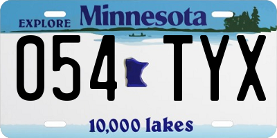 MN license plate 054TYX