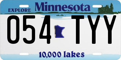 MN license plate 054TYY