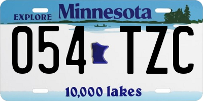 MN license plate 054TZC
