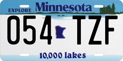 MN license plate 054TZF