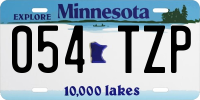 MN license plate 054TZP