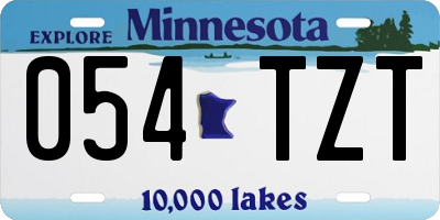 MN license plate 054TZT