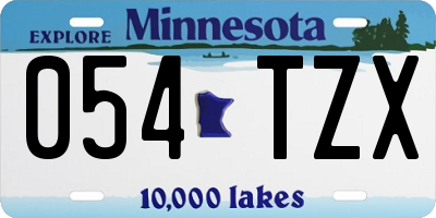 MN license plate 054TZX