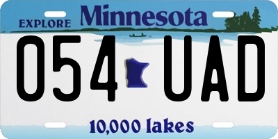 MN license plate 054UAD