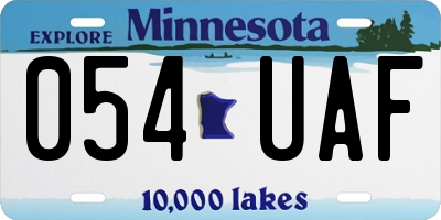 MN license plate 054UAF