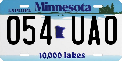 MN license plate 054UAO