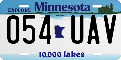 MN license plate 054UAV