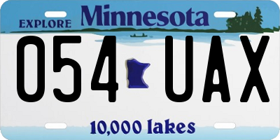 MN license plate 054UAX
