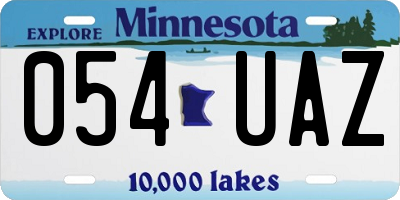 MN license plate 054UAZ