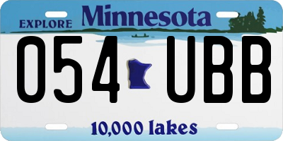 MN license plate 054UBB