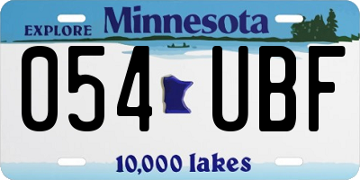 MN license plate 054UBF