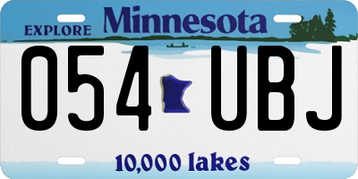 MN license plate 054UBJ