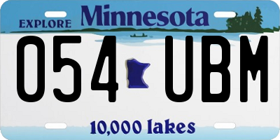 MN license plate 054UBM