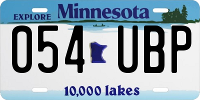 MN license plate 054UBP