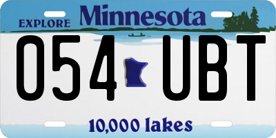 MN license plate 054UBT