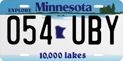 MN license plate 054UBY