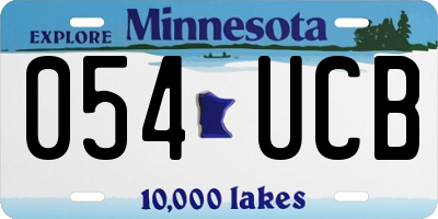 MN license plate 054UCB