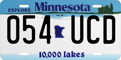 MN license plate 054UCD