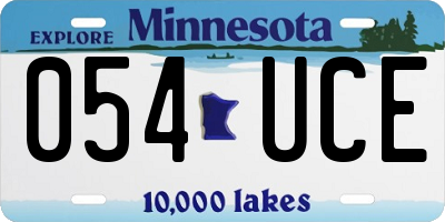 MN license plate 054UCE