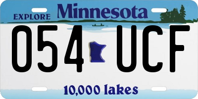 MN license plate 054UCF