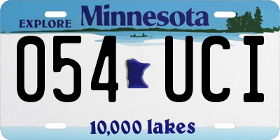 MN license plate 054UCI