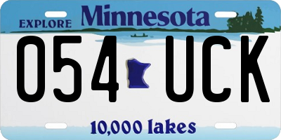 MN license plate 054UCK