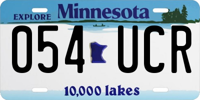 MN license plate 054UCR