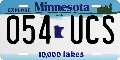 MN license plate 054UCS