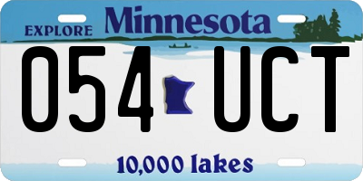 MN license plate 054UCT