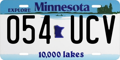 MN license plate 054UCV