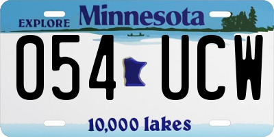 MN license plate 054UCW