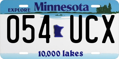 MN license plate 054UCX