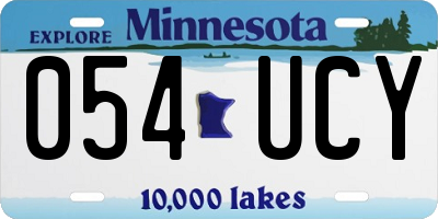 MN license plate 054UCY