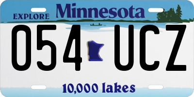 MN license plate 054UCZ