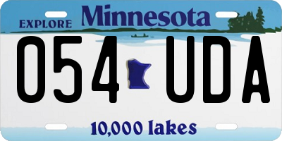 MN license plate 054UDA