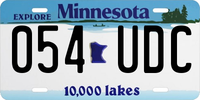 MN license plate 054UDC