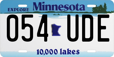 MN license plate 054UDE