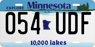 MN license plate 054UDF