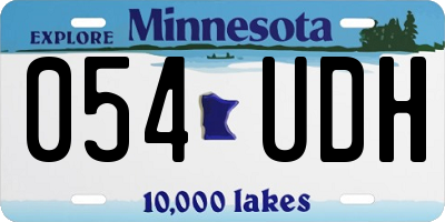 MN license plate 054UDH