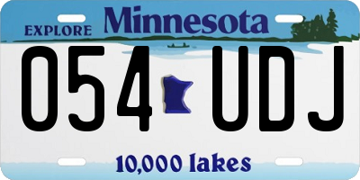MN license plate 054UDJ