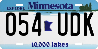 MN license plate 054UDK