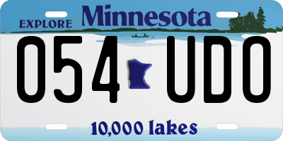 MN license plate 054UDO