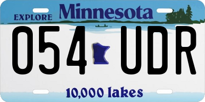 MN license plate 054UDR