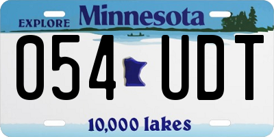 MN license plate 054UDT