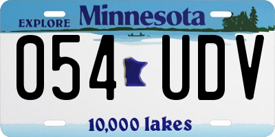 MN license plate 054UDV