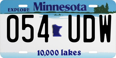 MN license plate 054UDW