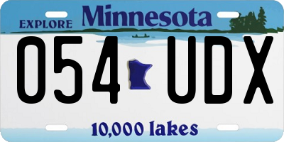 MN license plate 054UDX