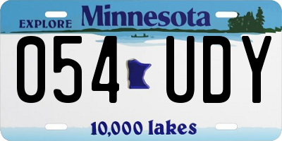 MN license plate 054UDY