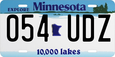 MN license plate 054UDZ